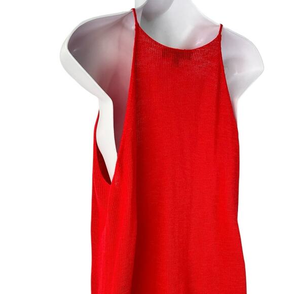 Banana Republic Linen Knit Tank Top Women's Medium High Neck Burnt Orange Shirt - Picture 11 of 13